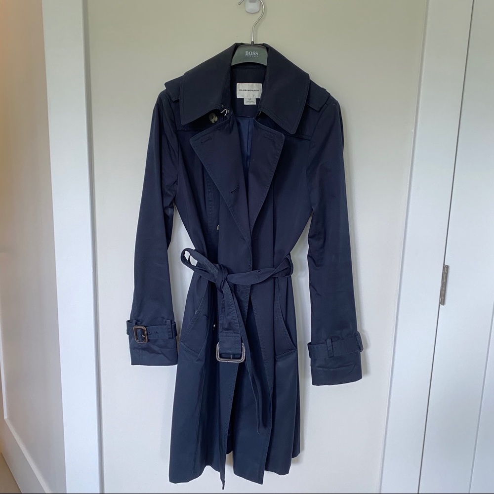 Club Monaco navy trench coat (small)